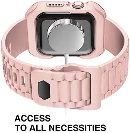 מארז Dexnor עבור Apple Watch 40 ממ סדרה 6/SE/5/4, [מובנה בלהקה מתכווננת] הגנה מחוסרת כיתה צבאית סיליקון